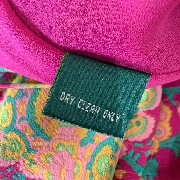 90s Y2k Lauren Ralph LRL Silk Ruffle Dress NWT Fairy Boho Whimsy Hippie L 12 - Picture 7 of 8